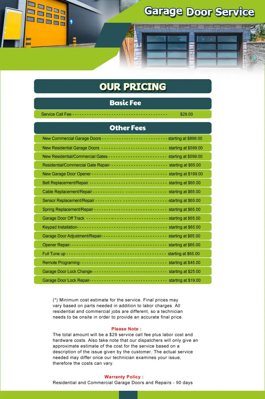 Garage Door 24 Hours Repair Cross Plains, TN 615-450-1816